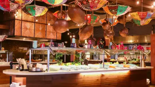 Indian restaurant in Brampton with vibrant decoration and traditional dishes.