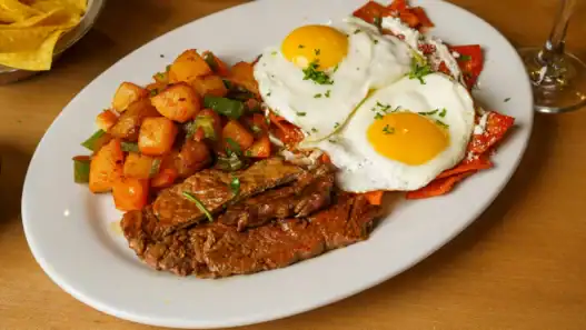Enjoy steak and eggs at a top brunch restaurant in Calgary.