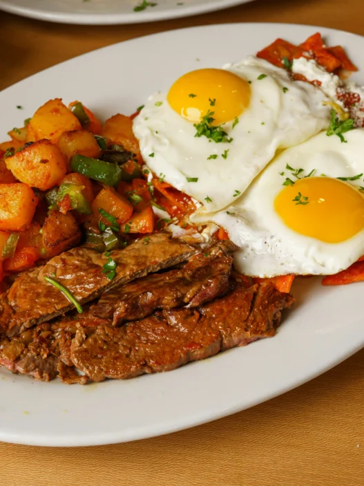 Enjoy steak and eggs at a top brunch restaurant in Calgary.