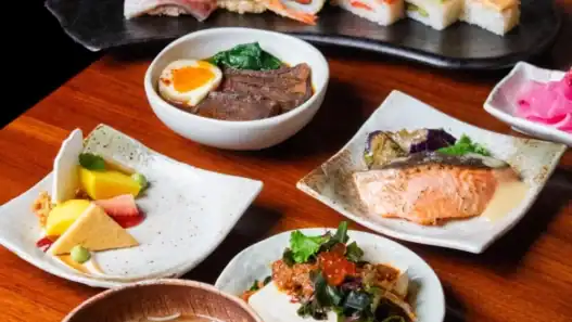 Colorful meal set served at a top Japanese restaurant in Vancouver.